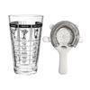 Cocktail Set, Mixing Glass, 400ml, Graduated, with 4-Prong Cocktail Strainer