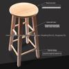 Creative European Solid Wood High Bar Stool, Simple Milk Tea Shop Chair