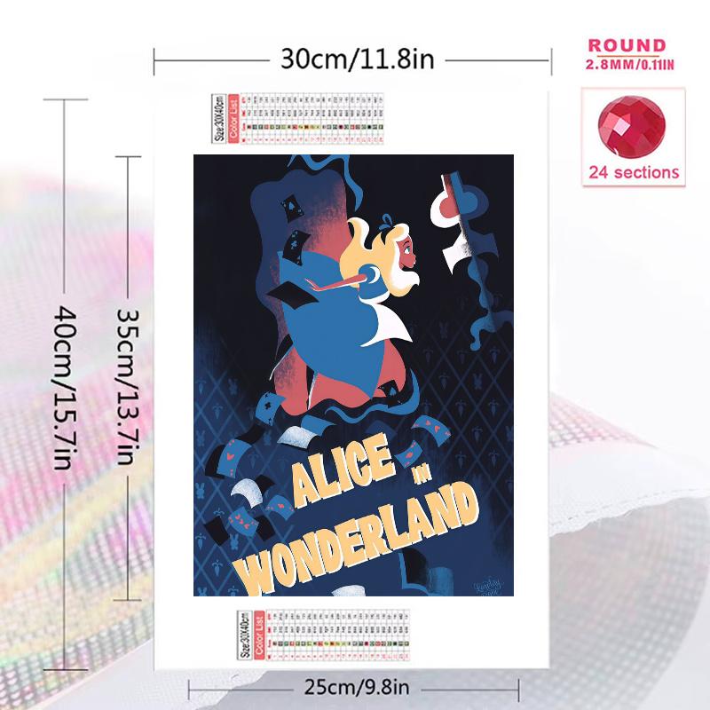 Alice Wonderland Tale.6 100% Round Full Drill 5D DIY Diamond Painting Embroidery Cross Stitch Rhinestone Décor