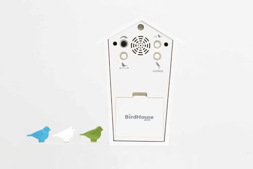 KOOKOO Birdhouse Mini White Wall Clock - A modern dove-shaped wall clock, perfect as a gift for grandchildren, anniversaries, or as an interior design