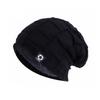 European and American Winter Men's Knitted Hat Double-layer Fleece Hat Sticker Label Knitted Wool Hat Beanies
