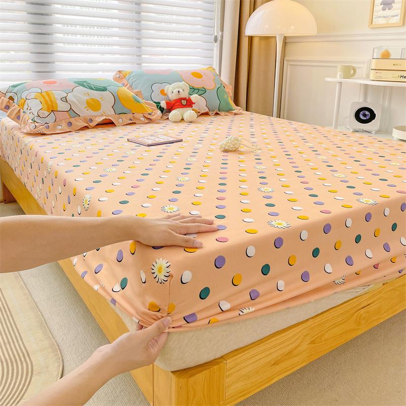 1pc Fitted Sheet Simple Style Bed Cover Soft Bedsheet Elastic Mattress Protector Home Bed Linen sabanas para cama(No Pillowcase)