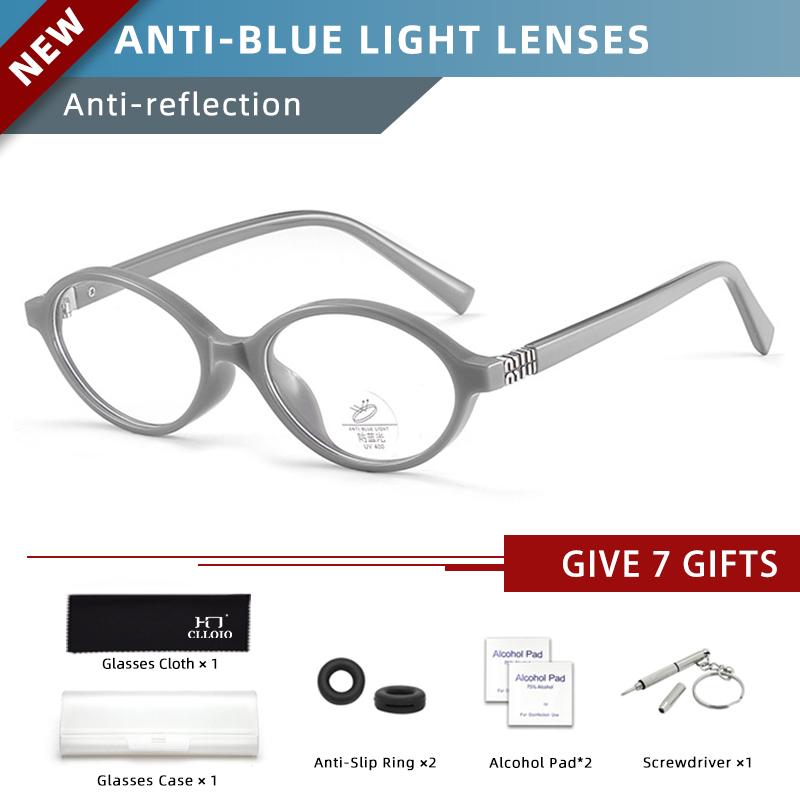 CLLOIO Classics Small Frames Anti Blue Ray Myopia Glasses Women Retro Oval Reading Glasses Anti-reflection Prescription Eyewear