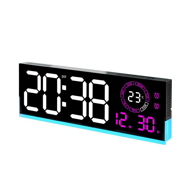 Digital Wall Clock Luminous Temperature Date Week Display Timer Countdown Brightness Adjustment LED Clock With Ambient Light