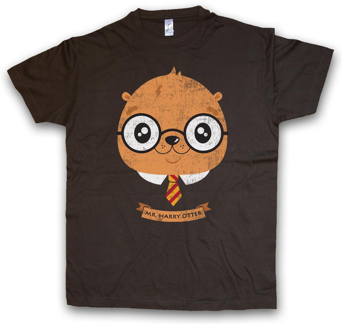 HARRY OTTER T-SHIRT Fun Potter Wizard Animal Wildlife Nature Forest Woods XXL