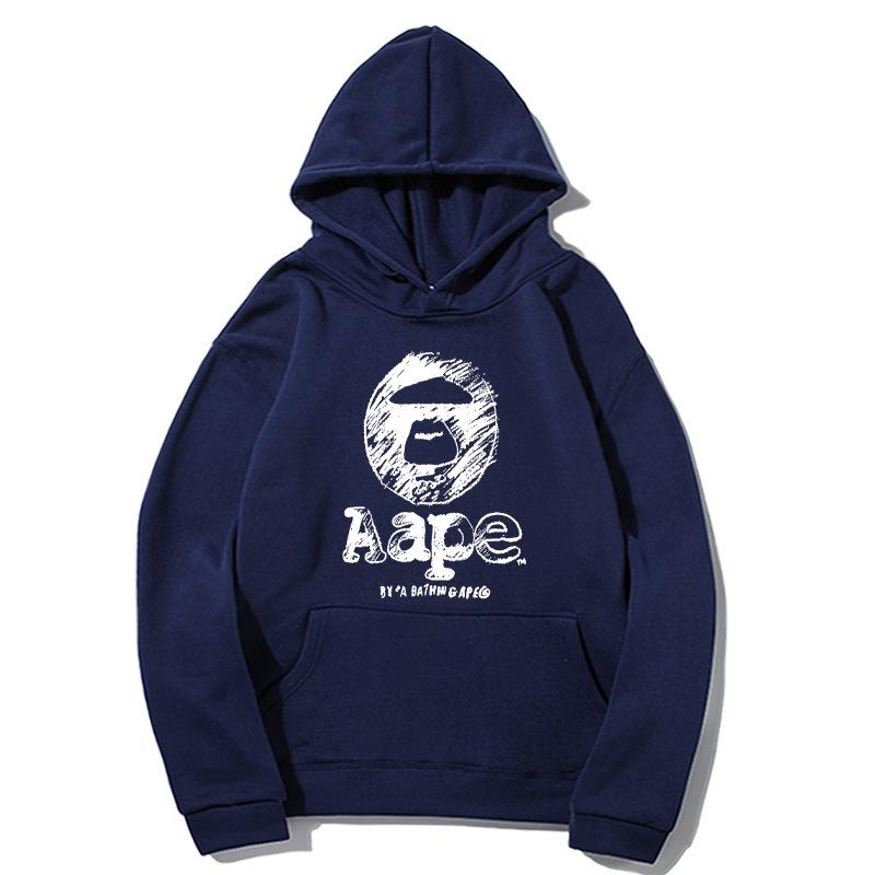 Europe Style A1APE Fleece-Lined Hooded Sweatshirt: Thank You Print