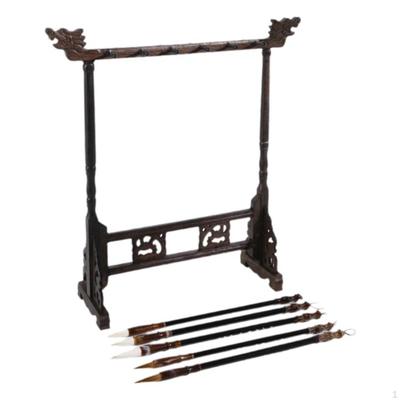 Calligraphy Brush Holder, Hardwood Pen Stand, Display Rack for Artists, Organizer Chinese