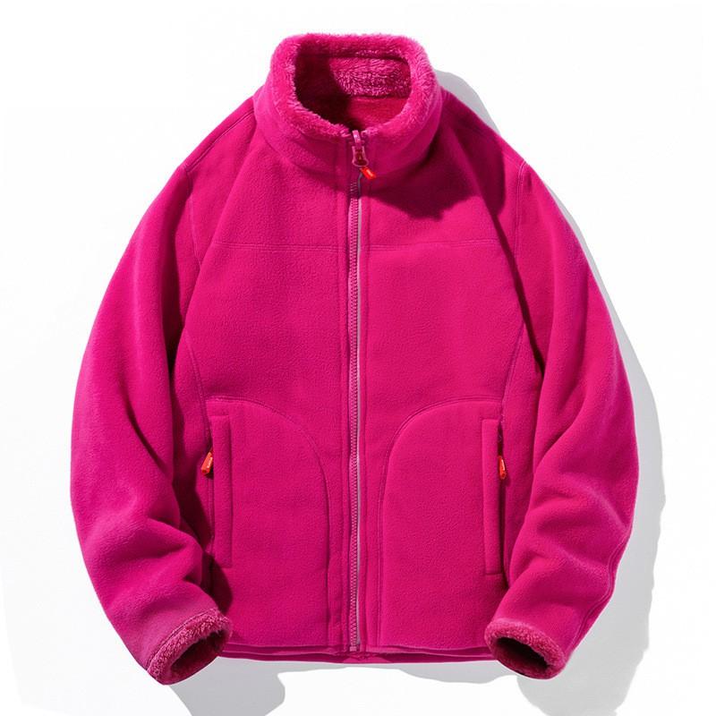 Unisex Fleece Jacket Double-Sided Wearable Warm Outdoor Pullover Hiking Running Cycling Winter