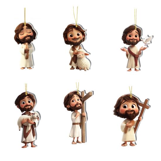 Movie Character Car Charm Cute 2D Acrylic Hanging Ornament Car Backpack Charm Christmas