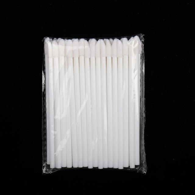 50 Pcs Disposable Hollow Lip Brush Soft Lipstick Mascara Wands Applicators Eyelash Cleaner Cosmetic Brushes Women Make Up Tools