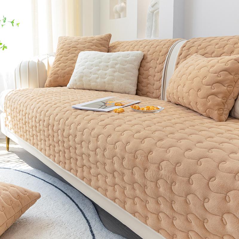 Plush Sofa Cushion Winter Thickened Fresh Milk Fiber High-End Cushion Simple Modern Non-Slip Sofa Cover Towel
