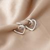 Line Heart Stud Earrings Female Personality Design Sense Cold Wind Twist Knotted Love Peach Heart Earrings