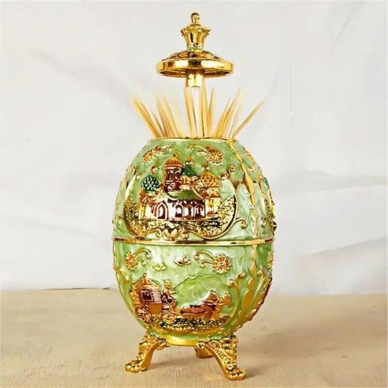 Convenient Fashion Metal Retro Toothpick Holder Toothpick Holder European Automatic Toothpick Holder Home Storage Decoration