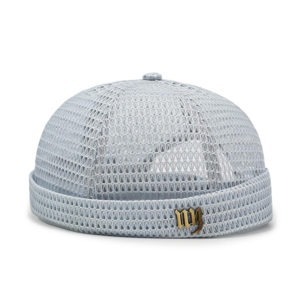 

New Brimless Mesh Hat Adjustable Ultra-Light Beanie Street Hat Multicolor Landlord Hat Unisex серый