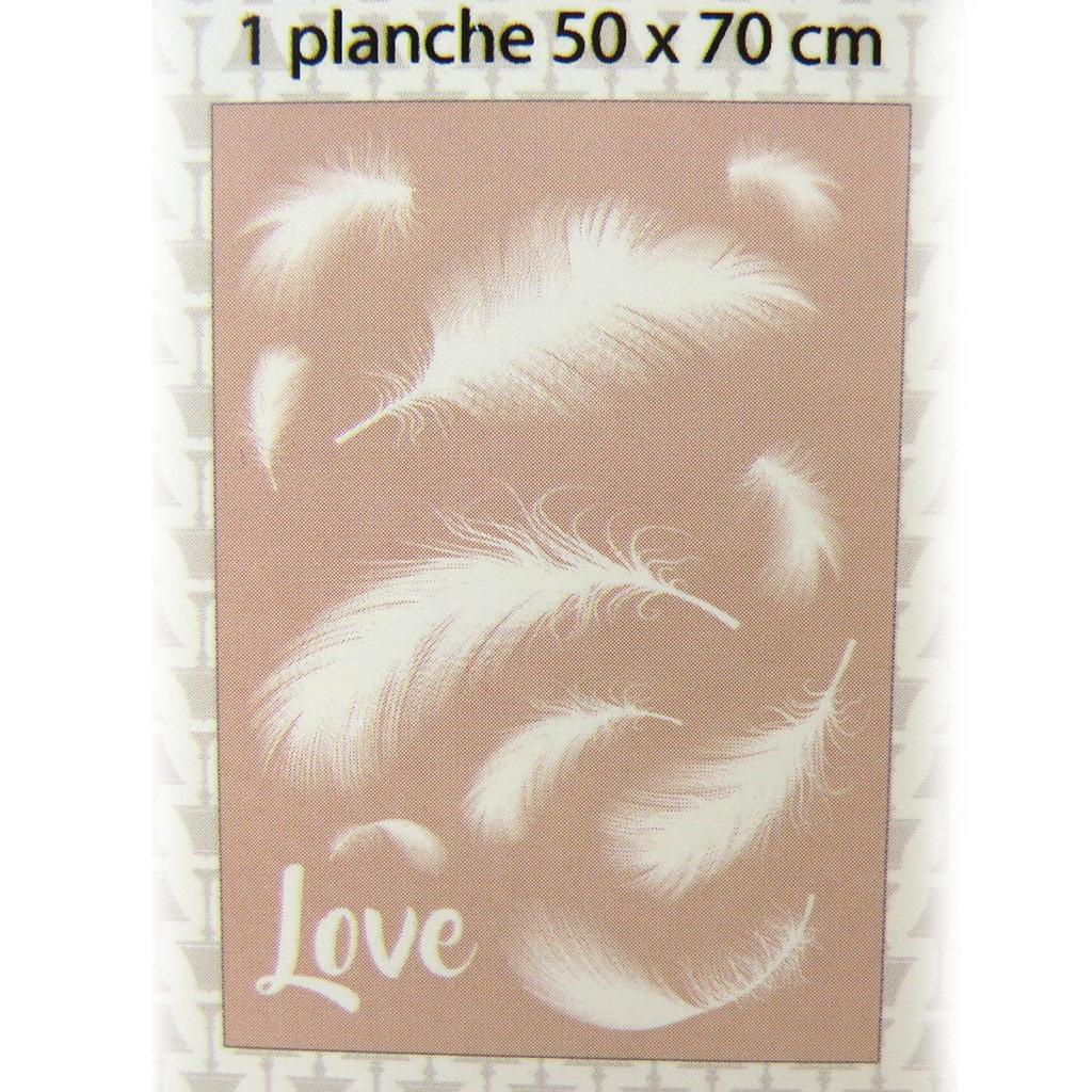 Les Trésors De Lily [P2751] - Sheet of Stickers 'Love' (feathers) - 50x70 Cm