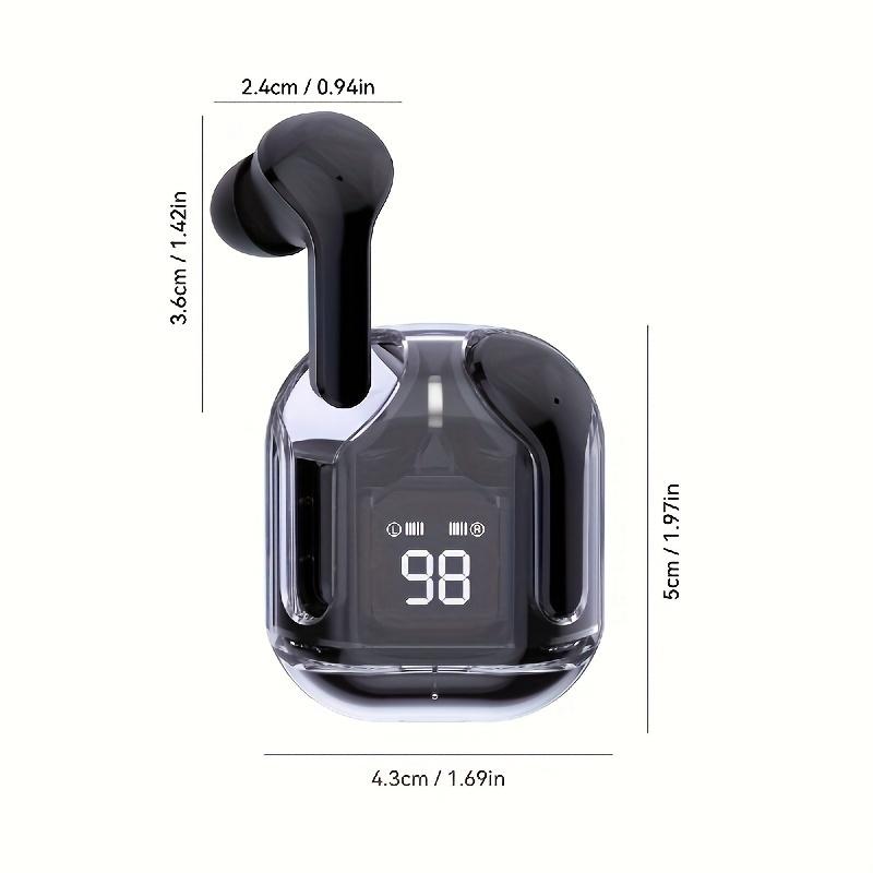 Transparent TWS Wireless Earbuds, Stereo Headphones, Sports Headphones, 8D Sound Quality, Dolby Sound Effect, Compatible with All Smartphones