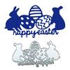 2Pcs Easter Hare Eggs Carbon Steel Cutting Dies Decorative Embossing Paper Dies for Scrapbooking Invitation Card Making
