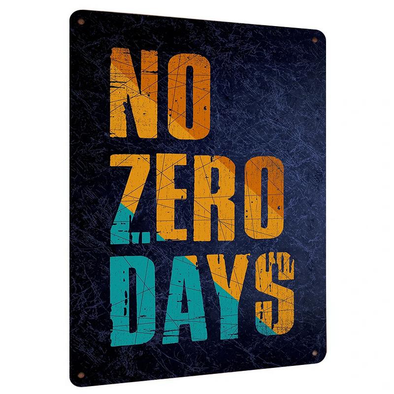 

NO ZERO DAYS Motivational Metal Wall Art Inspirational Quote Decor for Home Gym Office Rustic Vintage Style 7.9x11.8In(20x30cm)