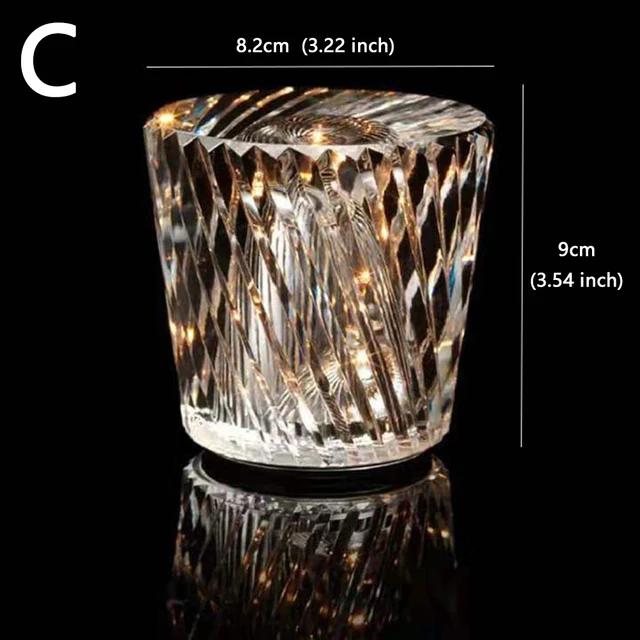 

Crystal Diamond Night Light Restaurant Bar Table Light Atmosphere Light Bedroom Bedside Table Lamp Rechargeable Romantic Lamp Warm White