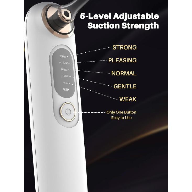 Voraiya Tonsil Stone Remover Kit - Electronic Vacuum Tonsil Stone Removal Tool with 5 Suction Modes, 5X Magnifying Mirror, LED Light Includes