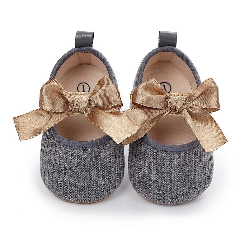 Comfortable Baby Bowknot Shoes with Magic Tape, Super Soft for Newborns and Toddlers Aged 0-1 Year