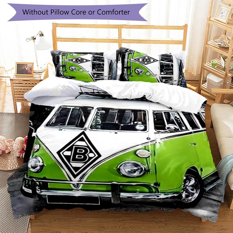 3pcs Borussia Monchengladbach logo pattern bedding set duvet cover set includes duvet cover &pillowcases,perfect all season bedroom decoration&gift