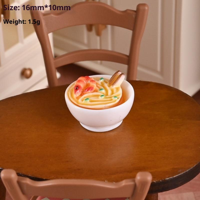 4Pcs/set 1/12 Dollhouse Miniature Chinese Dishes Food Models Dollhouse Kitchen Decoration DIY Dolls House Dining Room Ornaments