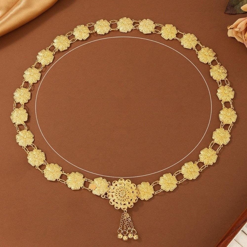 Carved Design Water-Sprinkling Festival Waist Chain Retro Metal Belt  Festival