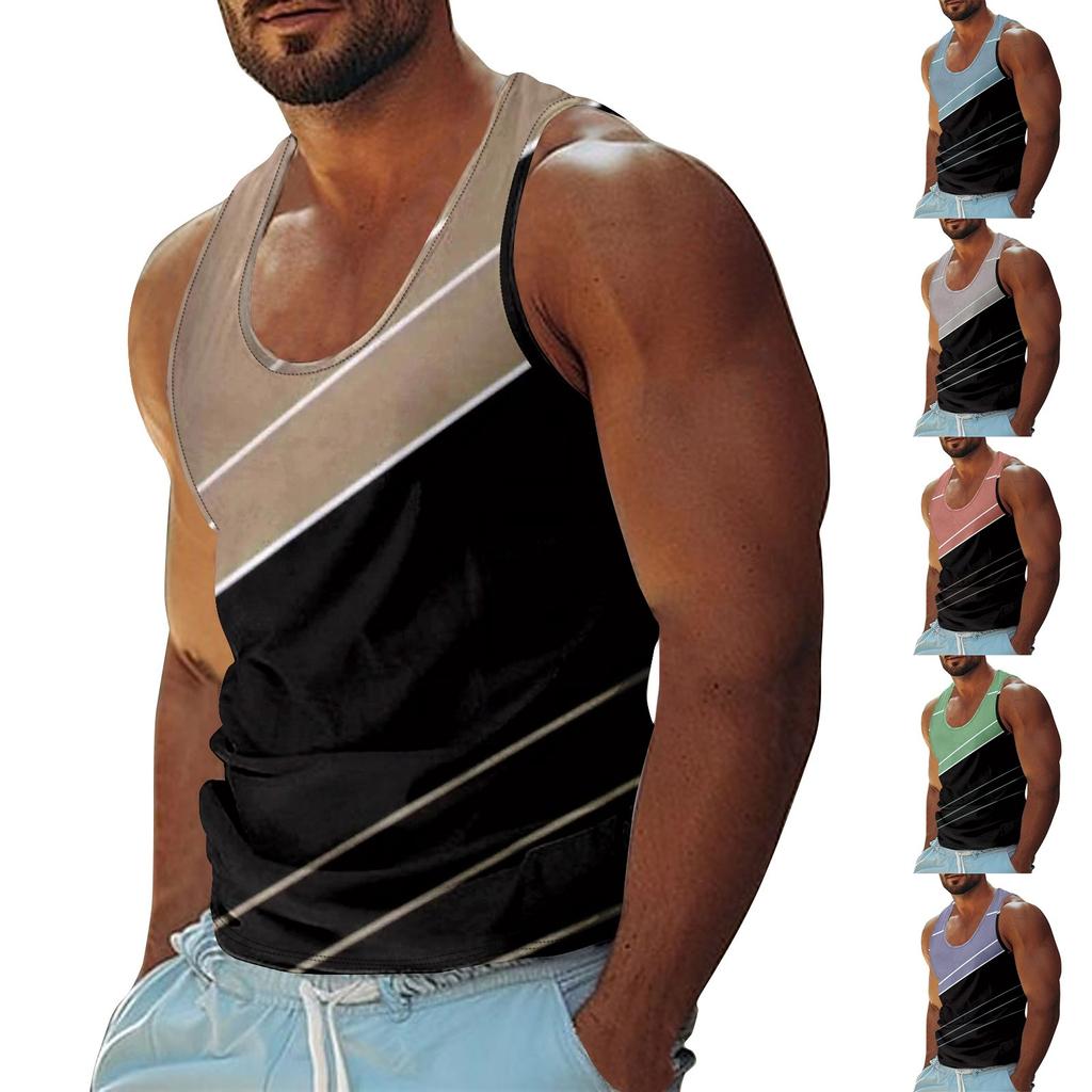 Camiseta sin mangas para hombre de verano Surf Beach Camiseta sin mangas transpirable informal Camiseta sin mangas con estampado suelto