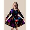 Girls' 3D Pink Flower Dress Long Sleeve Summer Spring Vacation Daily Holiday Princess Beautiful Sweet Kids 4-12 Years Casual Dress A Line Dress