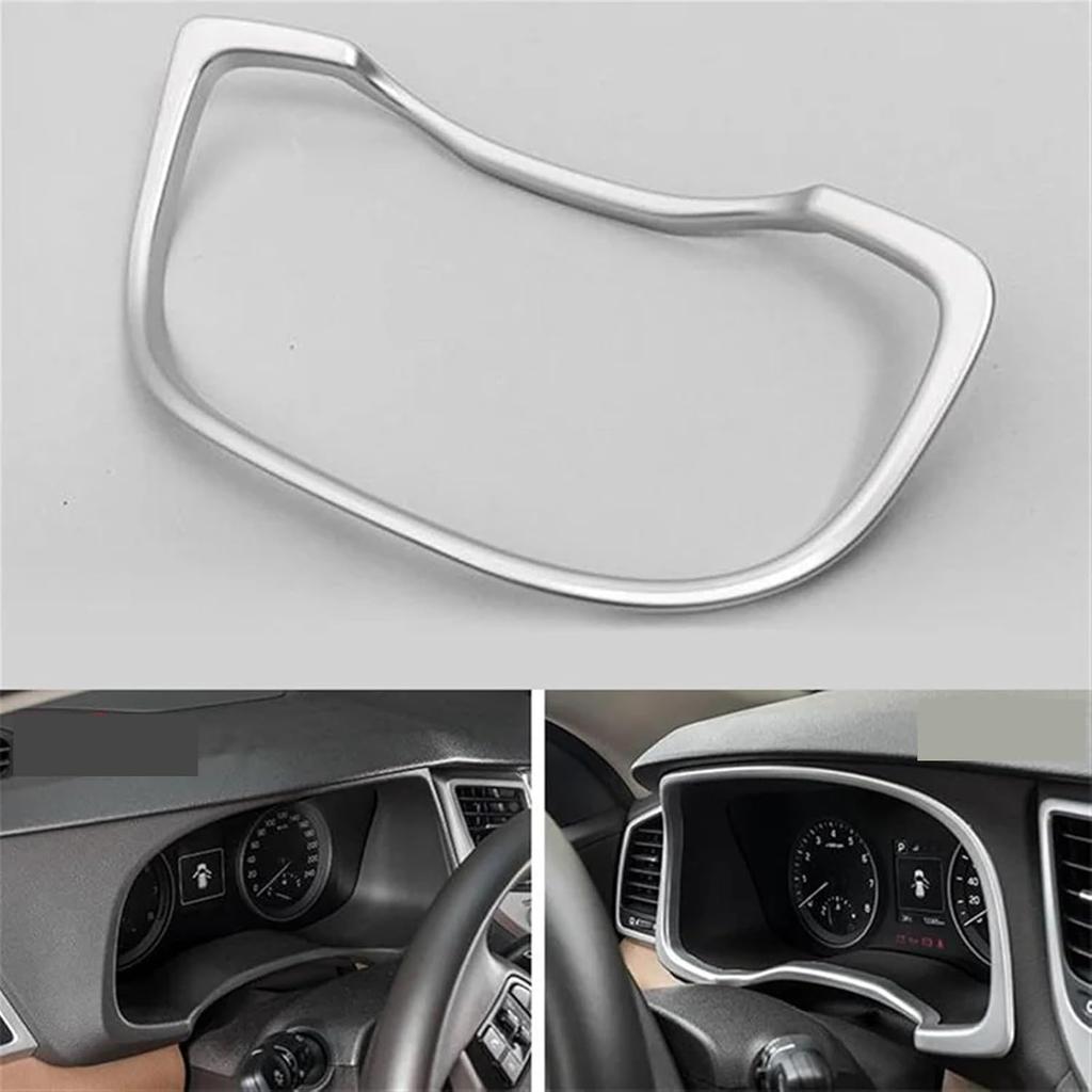 Car Interior Front Dashboard Console Instrument Panel Frame Trim Cover Stickers Compatible with Hyundai Tucson 2015-2018 2019 Car Accessory(Carbon