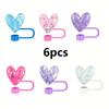 Cross-Border Hot-Selling Reusable Eco-Friendly Plastic Sparkling Sequin Love Dust Cap for Accessory Decorative Straw Party