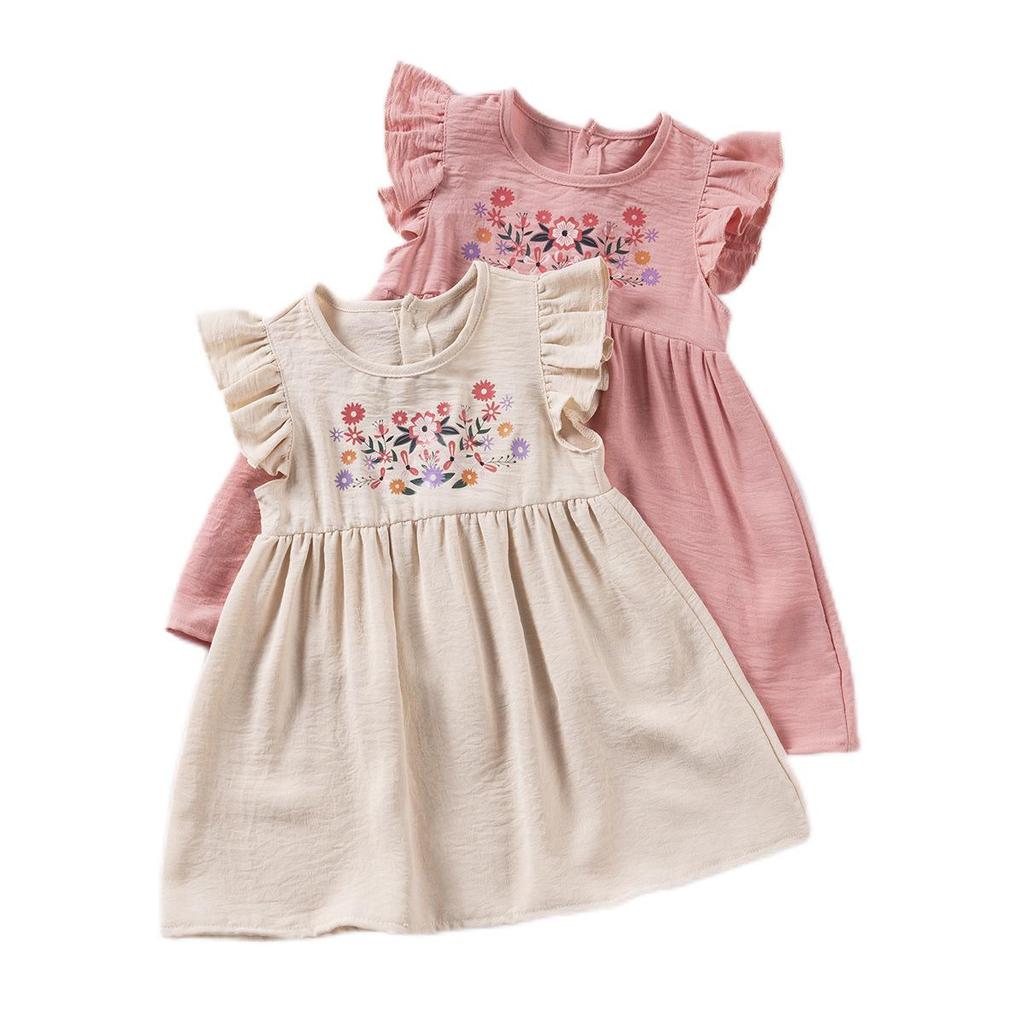 Trendiges Sommerkleid für Mädchen mit Volants und Print