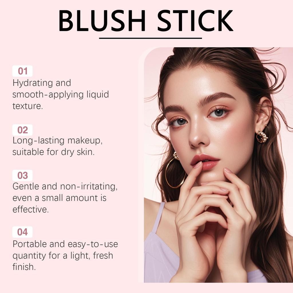 Zephoco Soft Matte Long-Lasting Deep Merlot Blush Stick - Portable, Easy-to-Use, Natural Finish, Moisturizing.