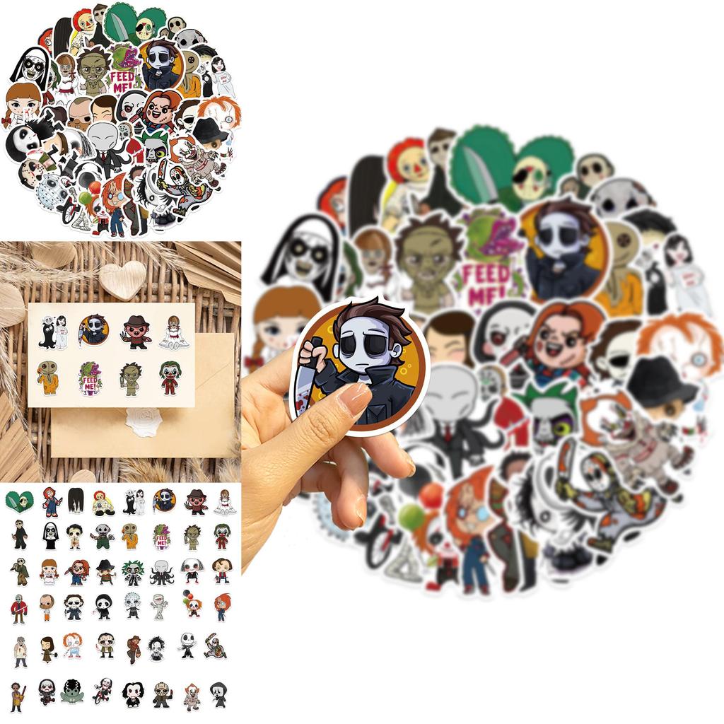 50qdiy Cute Style Horror Movie Character Stickers For Guitar Notebook Luggage Diy Waterproof Decals Wholesale