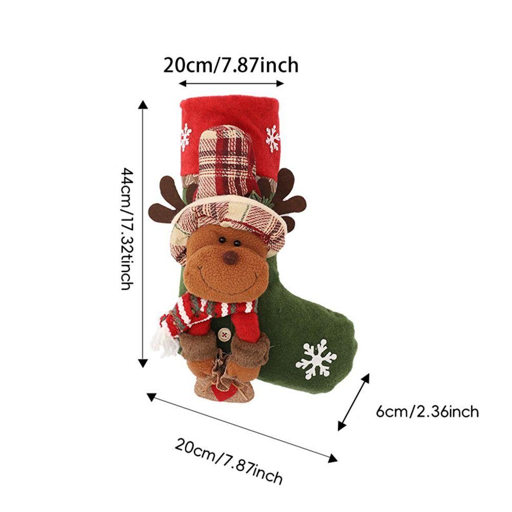 Doll Christmas Socks Santa Claus Christmas Decoration Gift Holder Candy Socks  Kids