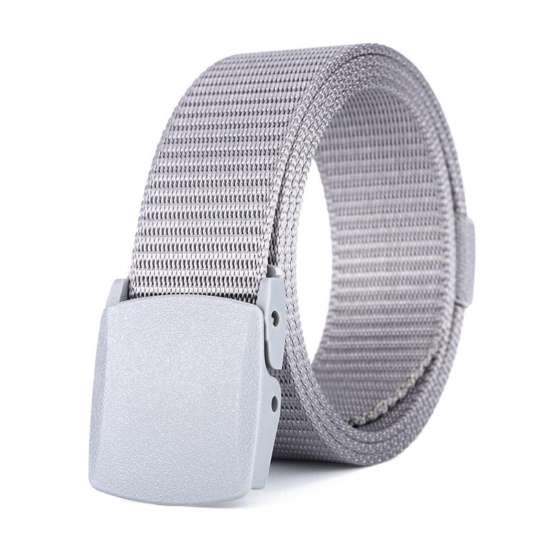 Outdoor Belt Men'S And Women'S Canvas Belt Spring And Summer Toothless Plastic Automatic Buckle Belt