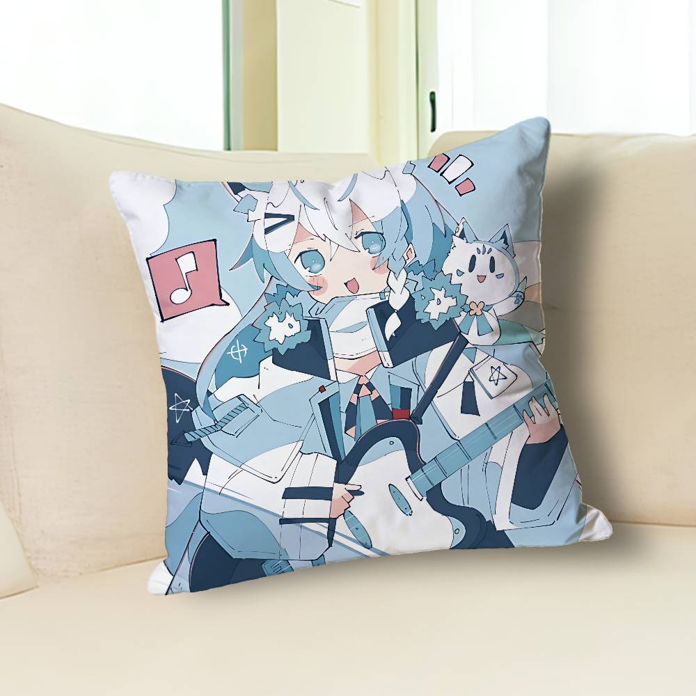 S-Shirakami Cute F-Fubuki Pillow Cases for Bedroom Living Room Sofa Home Decor Polyester Cushion Cover with Zipper