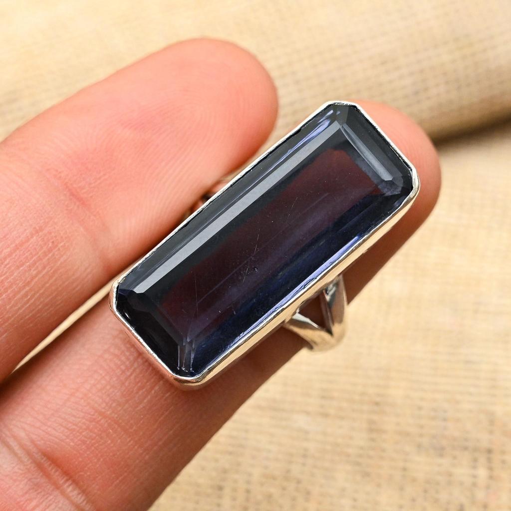Attraktiver Iolith Edelstein Handarbeit 925 Sterling Silber Schmuck Ring für Sie