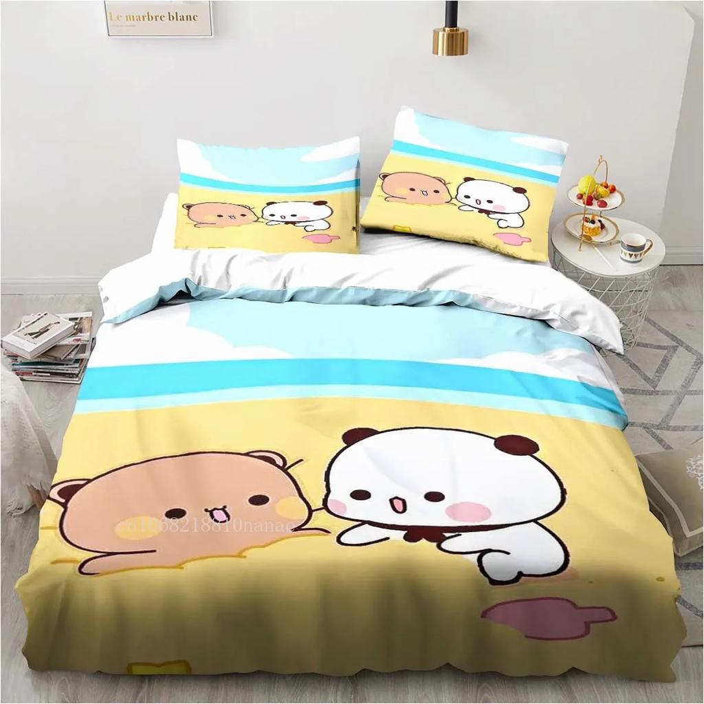 Cute Bubu and Dudu Cartoon Print All Season Twin Bedding Set  Comforter Set Bed Duvet Cover Double King Comforter Cover