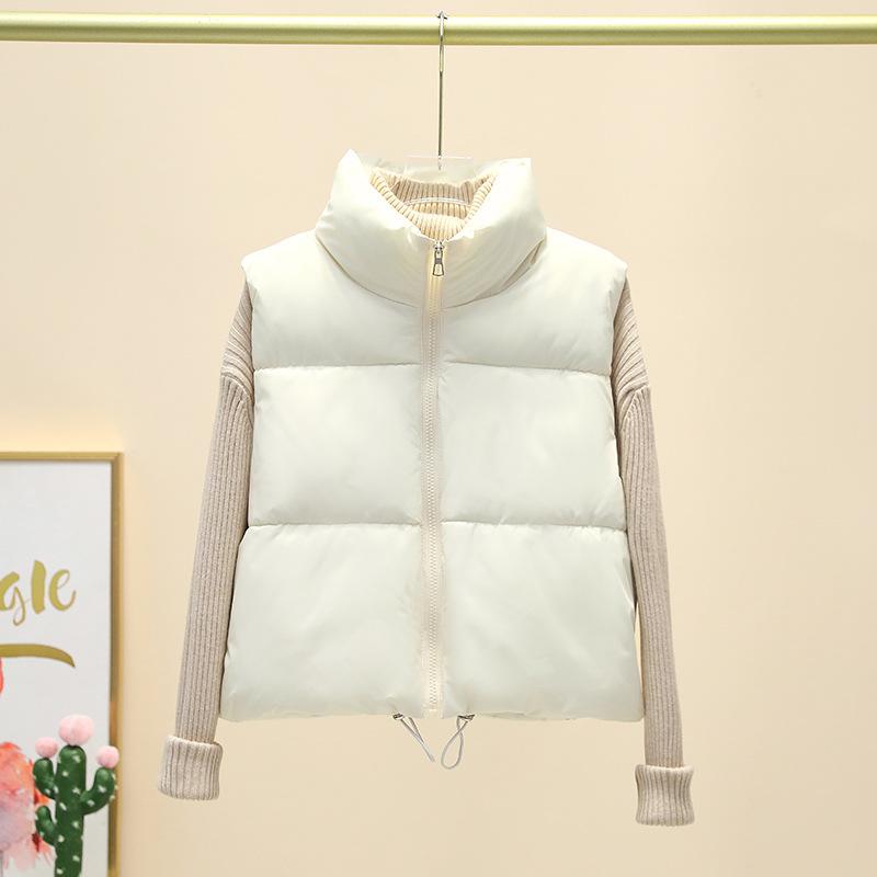New winter cotton vest women's versatile loose fashion and thin simple stand-up collar short vest jacket