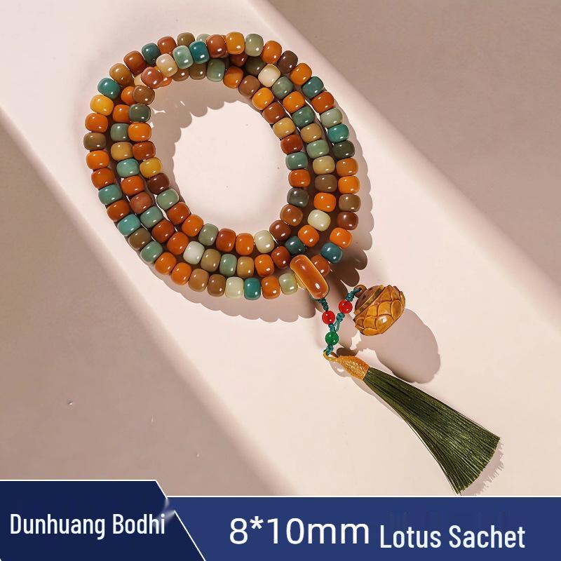 Retro Ethnic Bracelet & Prayer Beads: 108 Bodhi Beads with Scented Sachet Necklace for Women & Men