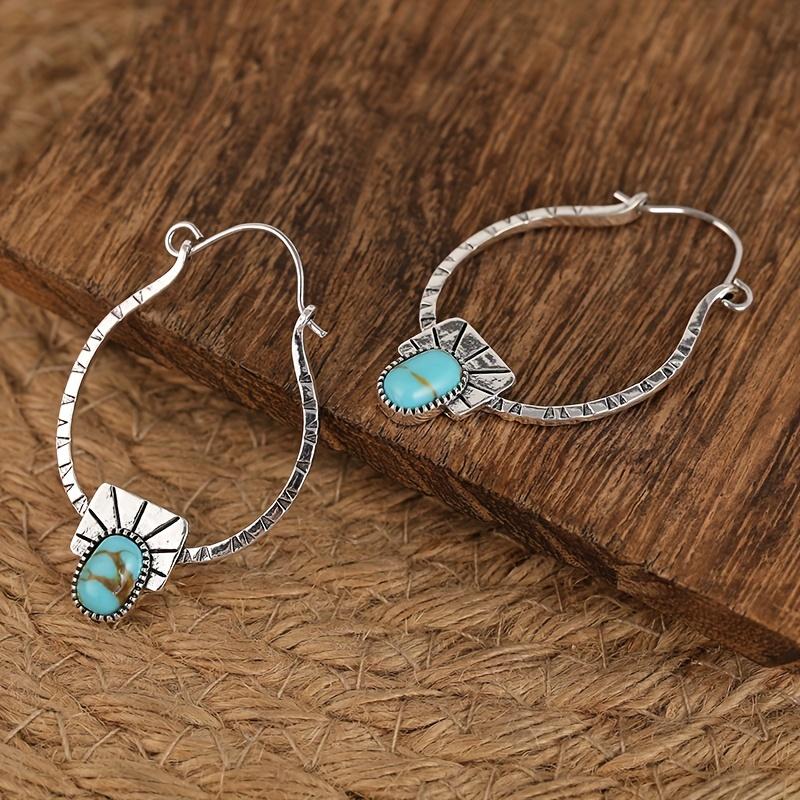 Cercei Rotunzi Stil Boho-Chic - Culoare Argintie, Incrustați cu Zirconiu Sintetic, Perfecți pentru Tinute Casual și Cadouri