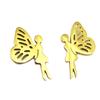 Les Trésors De Lily [P7753] - 'Tinkerbell' Gold Steel Designer Earrings - 17x10 Mm
