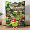 Grinch Christmas Party Blanket Soft Throw Blanket For Home Bedroom Bed Sofa Travel Office Solid Christmas Blanket