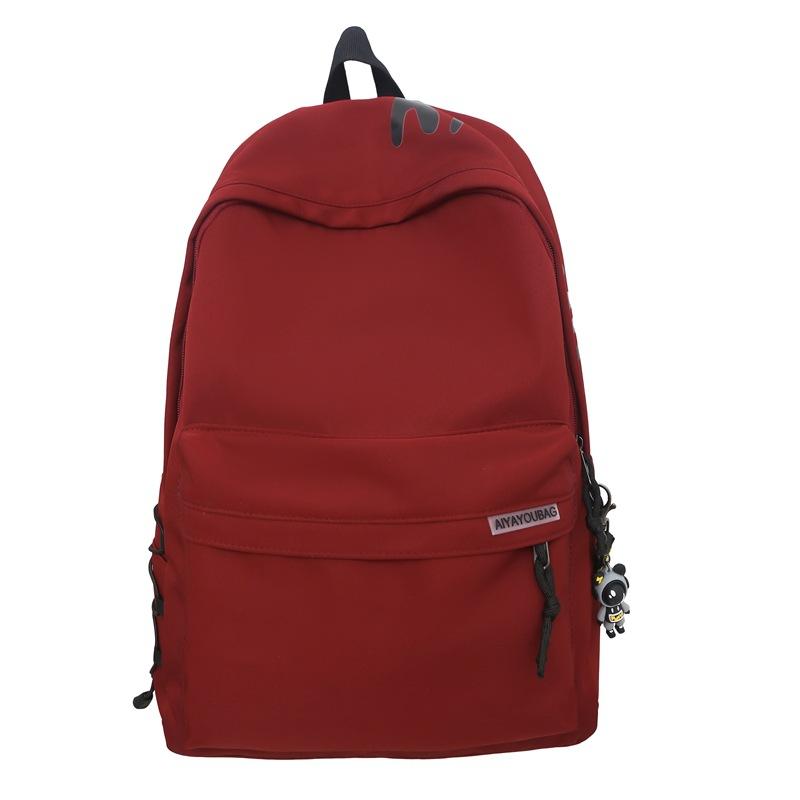 Japanese Trendy Cool Simple Letters Contrasting Colors Large Capacity Neutral Student Backpack 2025 New Junior High School Schoolbag