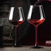 CRISTALGLASS Burgundy Wine Glass Set Large Crystal Glass Red Wine Stemware 460ml 2 Pieces Red Stem
