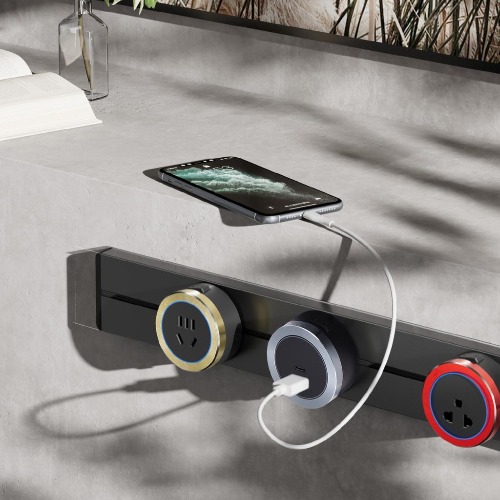 Schienenadapter USB- und Typ-C-Buchsenadapter Stromschienenadapter SP5