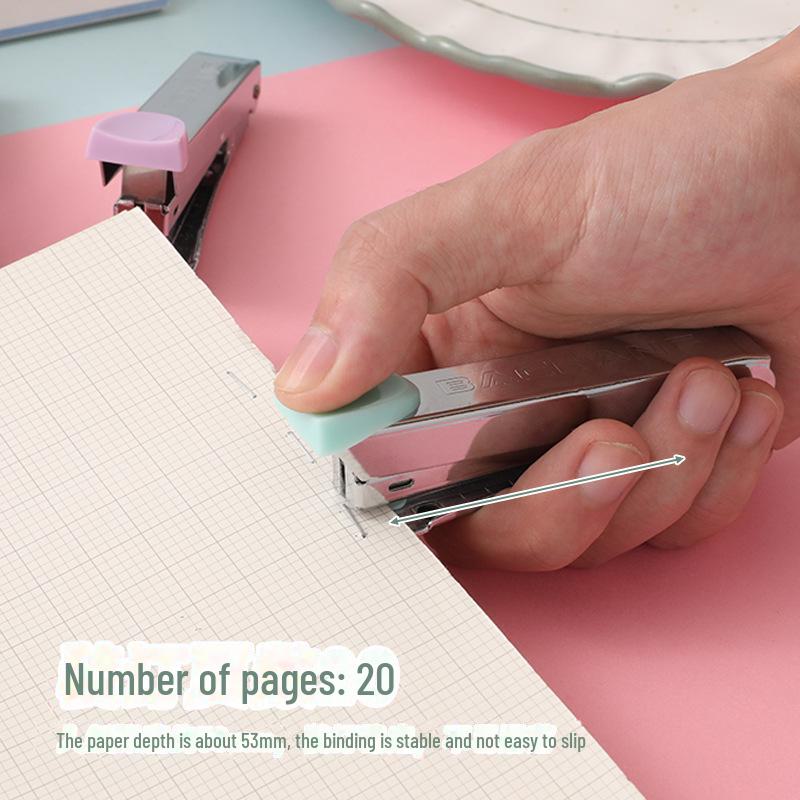 Mini Grampeador Macaron Colorido: Grampeador Portátil, que Economiza Trabalho, Fofo para Estudantes