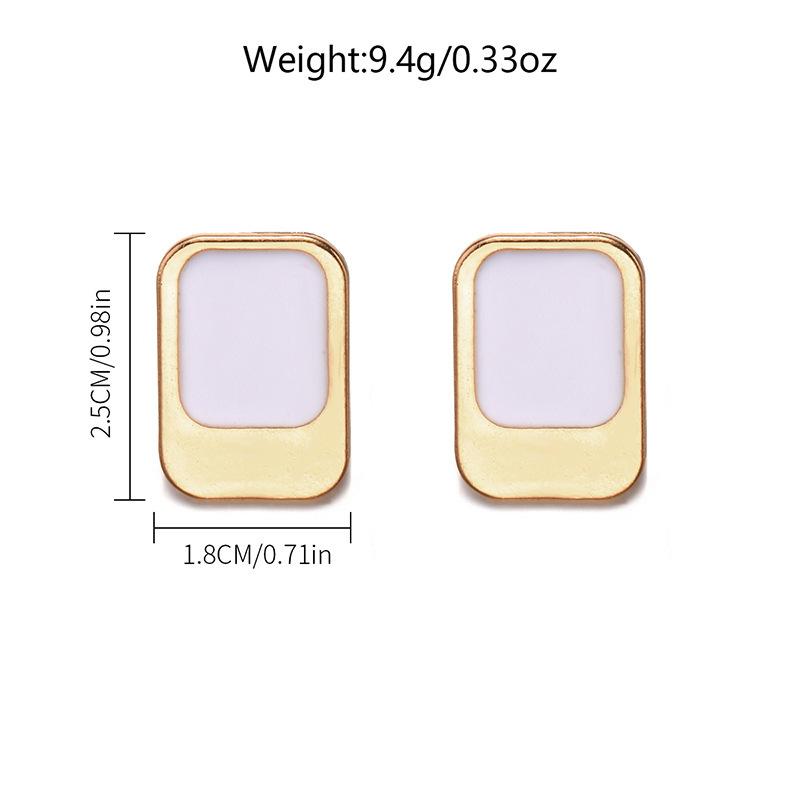

Сплавные квадратные серьги с цветовой блокировкой, нишевый дизайн, легкая роскошь, высококлассные серьги-пусеты, серьги-ветер